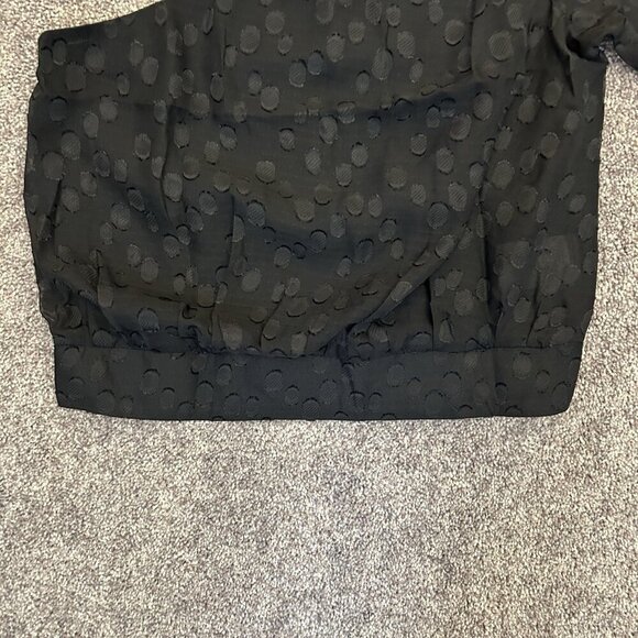 Express Women’s Polka Dot One Shoulder Banded Bottom Top Black Size XS NWT $68 - Picture 8 of 16